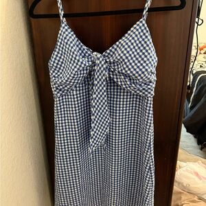 Promesa Blue and White Checkered Dress